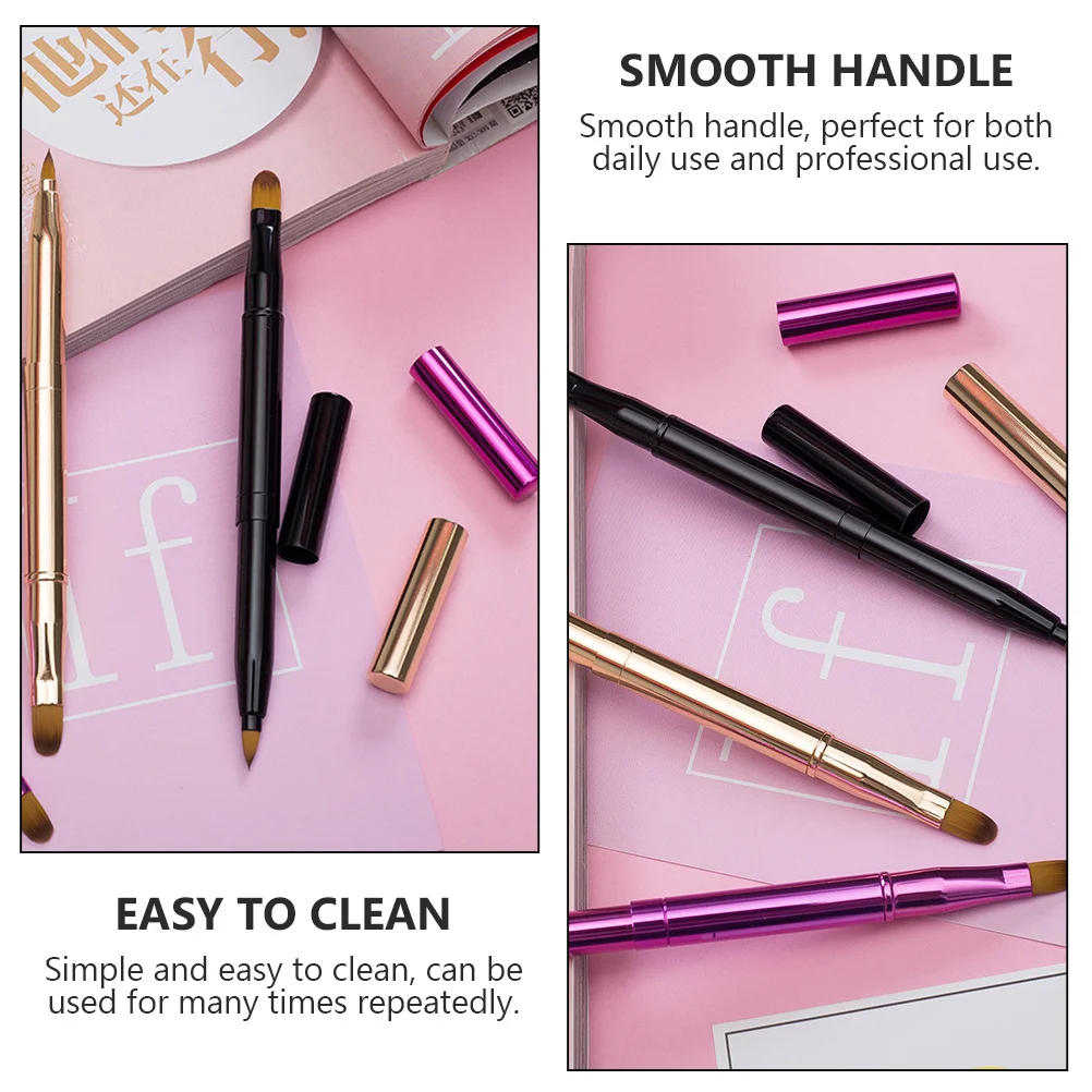 

2PCS Double Headed Makeup Brushes Durable Smooth H Daily Professional Use Lip Eyeliner Reliable Tool Multi Purpose Cosmetics