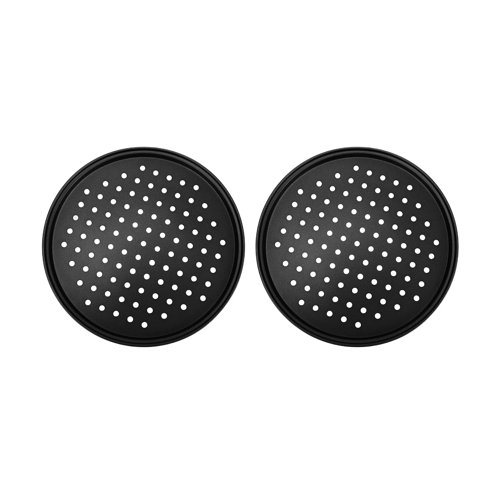 2 Pack 11 Inch Personal Perforated Pizza Pans Carbon Steel with Nonstick Coating Easy to Clean Pizza Baking Tray