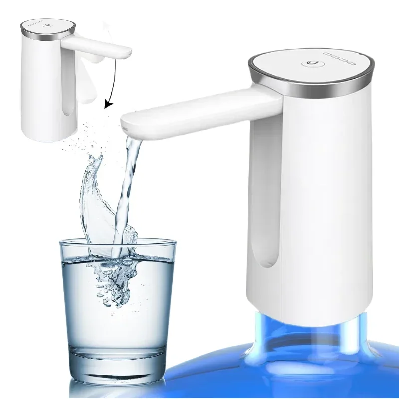 

USB Rechargeable Water Bottle Pump Portable & Foldable with Suction Tube - Outdoor Travel Camping Gear Kitchen Picnic