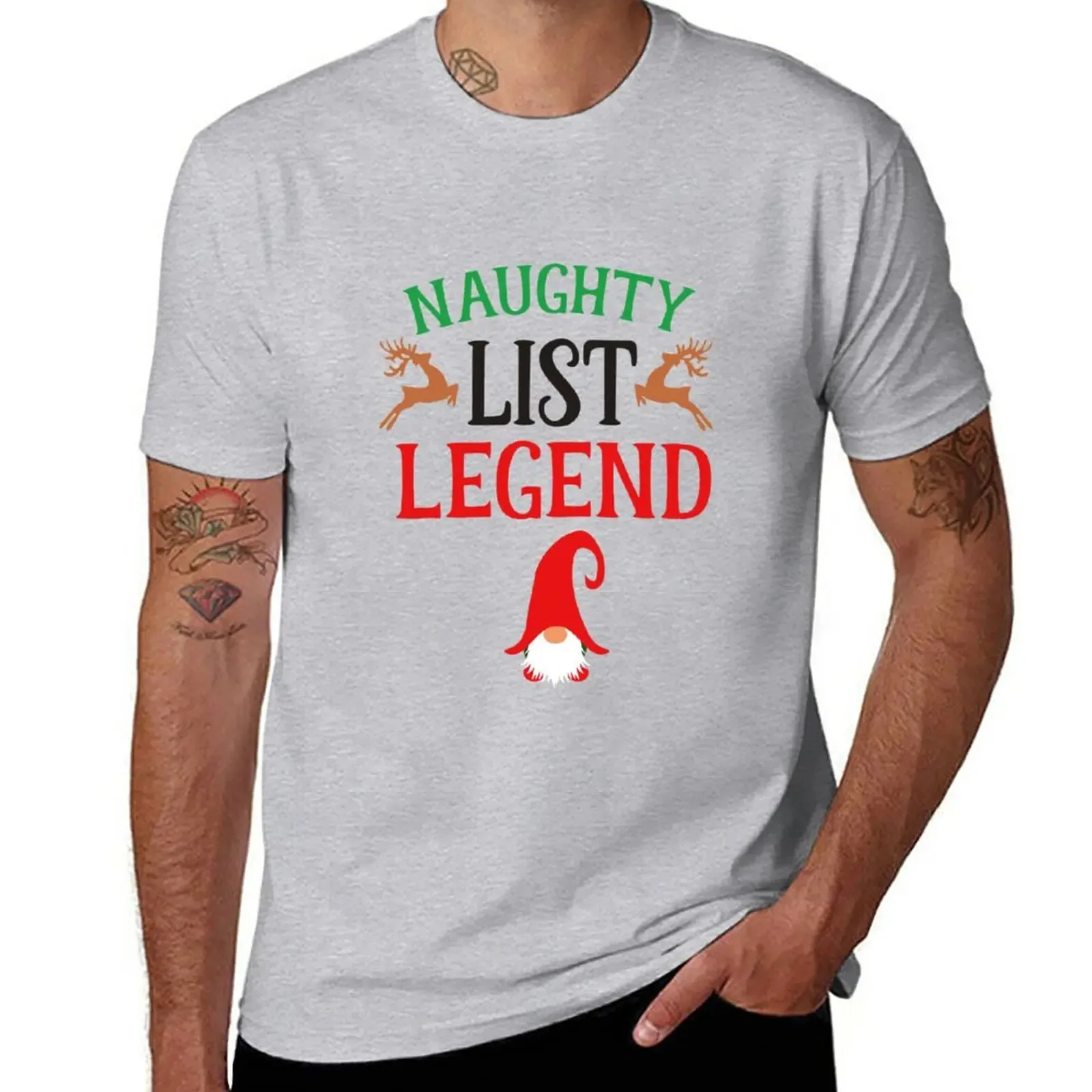 Santa Naught List Legend Gnome Christmas t-shirt magliette divertenti ragazzi magliette bianche camicetta abbigliamento uomo