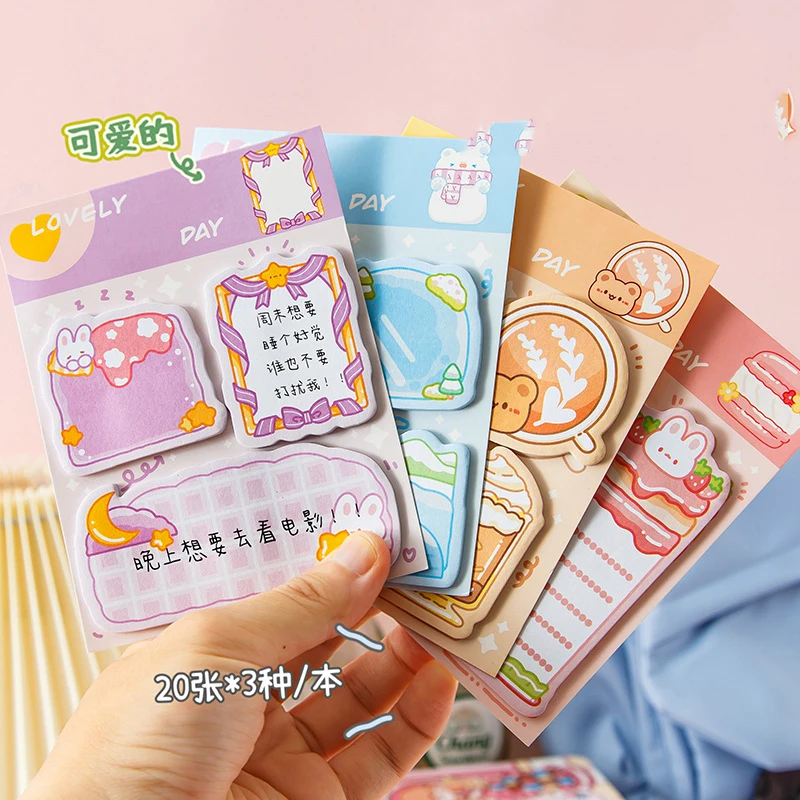 

32 pcs/lot Kawaii Rabbit Bear Memo Pad Sticky Note Cute N Times Stationery Label Notepad Post School Supplies