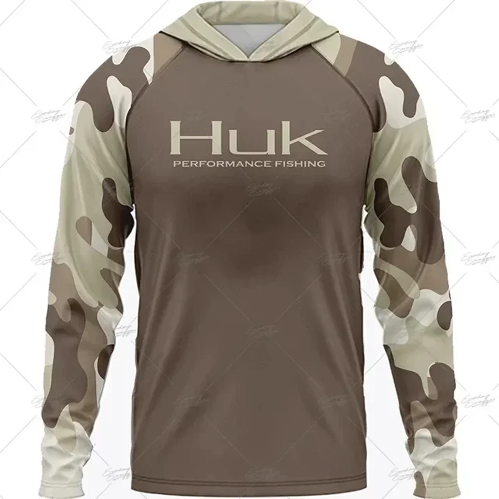 

Men HUK Hoodies Fishing Shirt Camouflage Fishing Clothing Camping Hiking Sun Protection Breathable Fishing Suit Camisa De Pesca