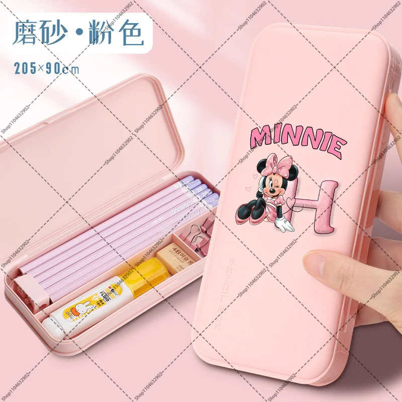 Kotak Pensil Minnie Mickey Mouse Kartun Anime Huruf A-Z Kotak Pena Cetak Anak Perempuan Mode Alat Tulis Hadiah Perlengkapan Kembali Ke Sekolah