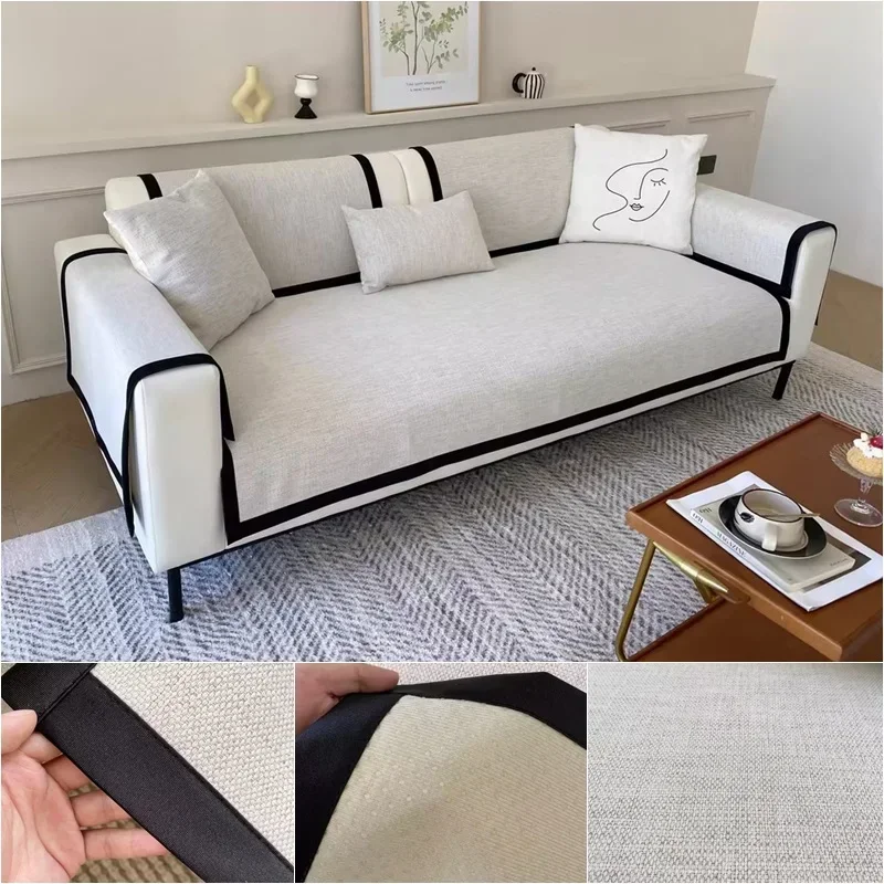 1PC Luxury Chenille Sofa Cover Anti-slip Four Seasons Universal Sofa Mat Anti-cat Scratch L Shaped Couch Towel for Living Room