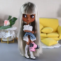 ICY DBS Blyth 1/6 Doll 30cm Black Skin Matte Face Cute Set BJD Doll Full Set SD