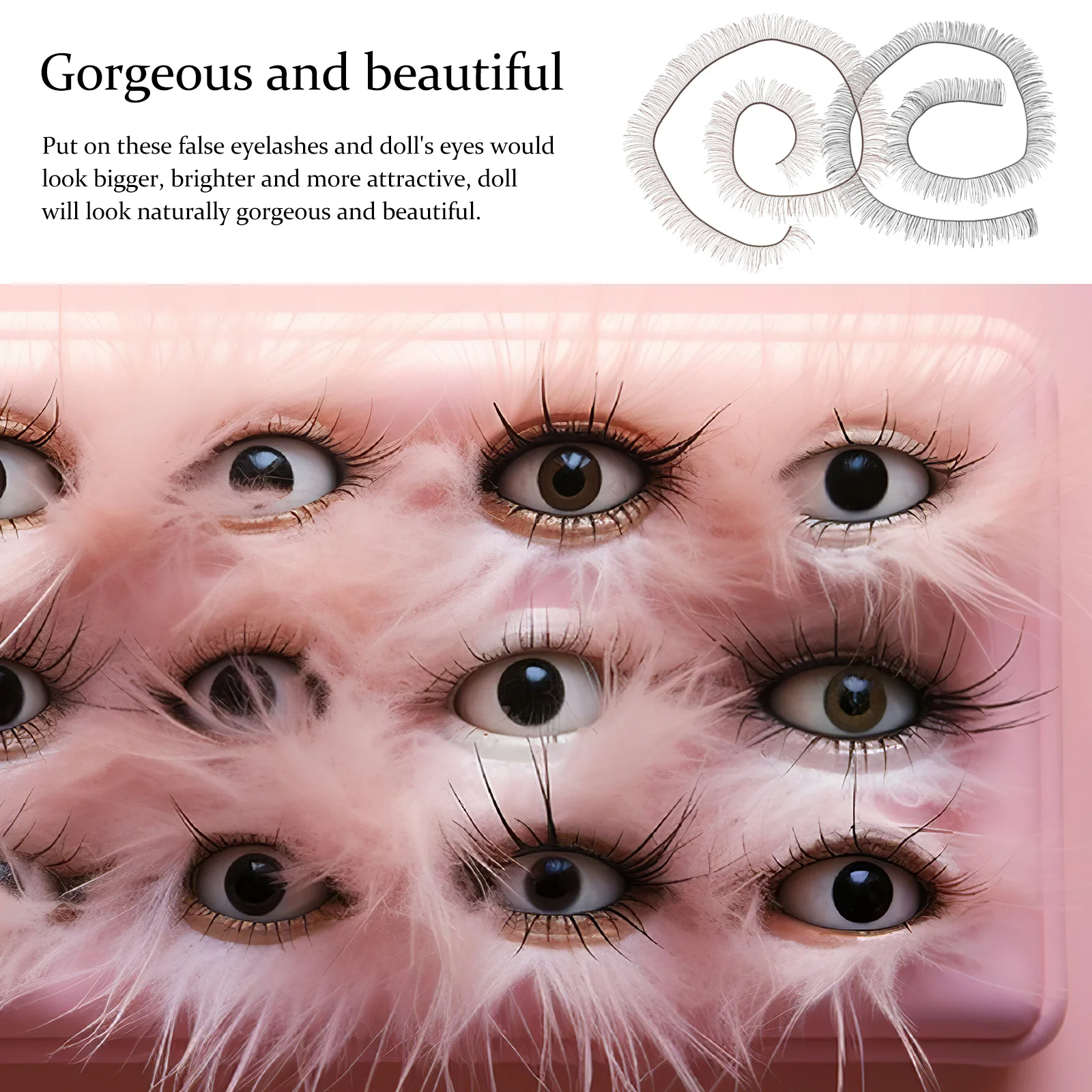 

20Pcs Natural Fake Eyelash Handmade Realistic False Eyelash Accessories Long Thick Ultra Thin Fiber Eyelashes for DIY Makeup