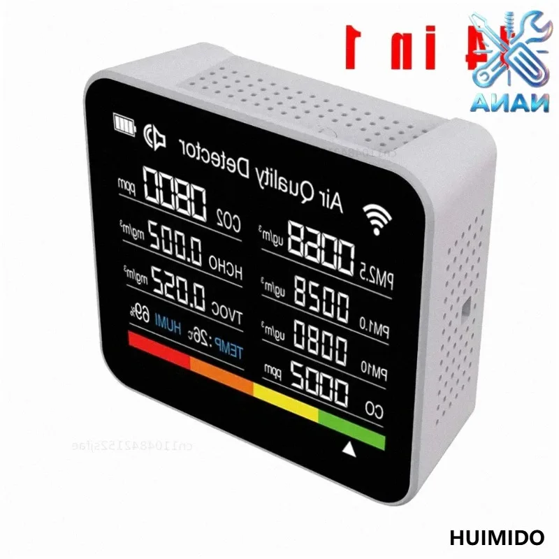 14 in 1/13 in 1 Tuya WIFI Air Quality Monitor CO2 Detector Real Time Monitoring Large Display Home Air Test Kits APP Control