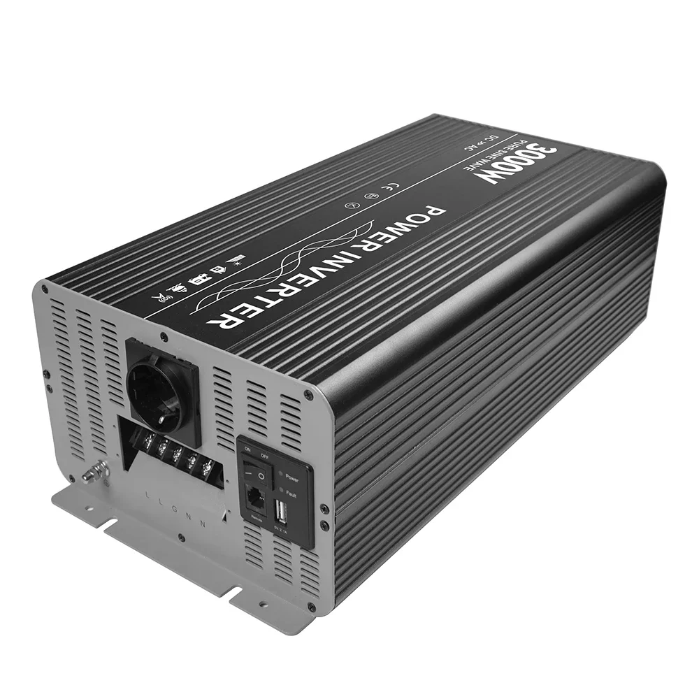 3000W DC to AC Power Converter 220V 50Hz Pure Sine Wave Car Inverter with 12V Output Voltage CE Certified for Camping Caravans