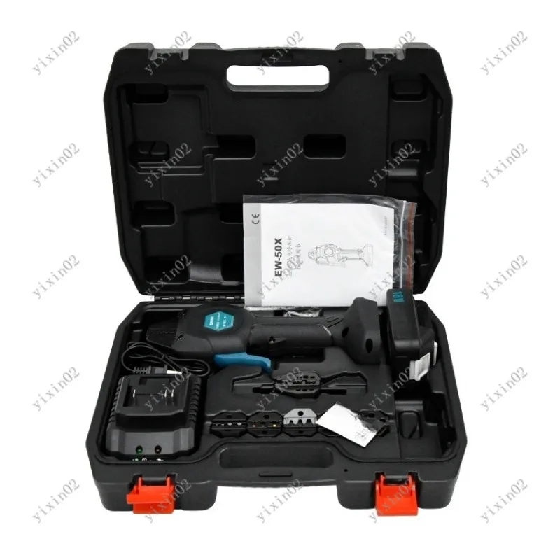 50X Electric Crimping Pliers 18V/2Ah Rechargeable Home Improvement Bare Terminal Crimping Tool for DIY Projects