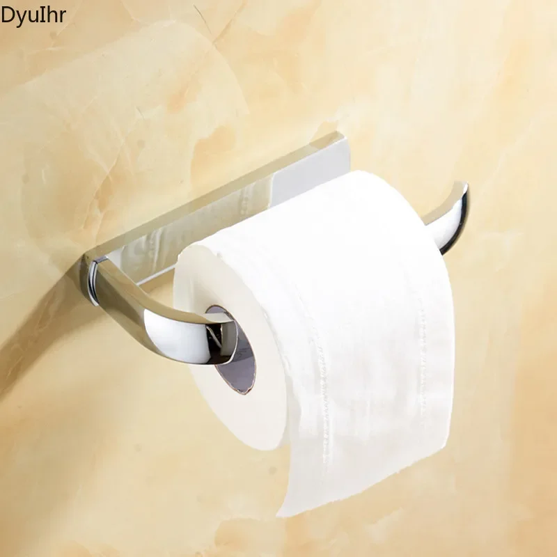 1pc Brass Chrome Electroplating Rectangular Wide Side European Simple Bathroom Hand Tray | Paper Holder | Toilet Paper