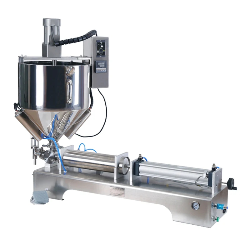 Macchina di rifornimento pneumatica di agitazione e riscaldamento riempitrice di salsa di pasta riempitrice di salsa di peperoncino riempitrice di Base di pentola calda