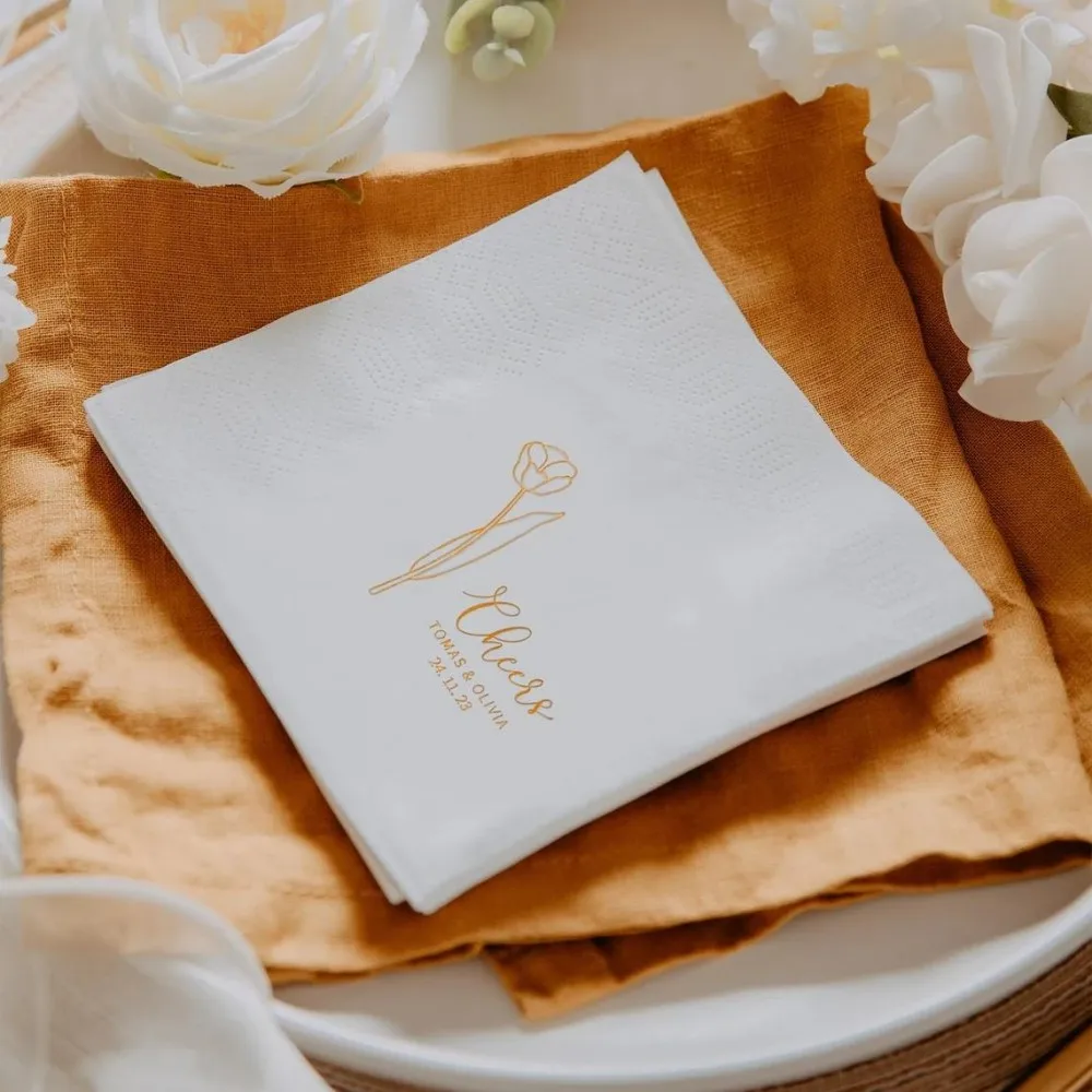 Personalized Logo Graphic Design, Customized  Bar Napkins The Night Before Rehearsal, Personalised Cocktail Wedding Napkins