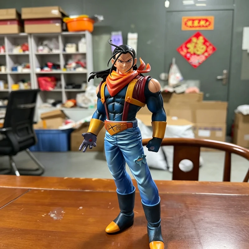 

35cm Anime Dragon Ball Gt Super Android 17 Statue Large Size Action Figures Desktop Model Decoration Toys Collectible Periphery