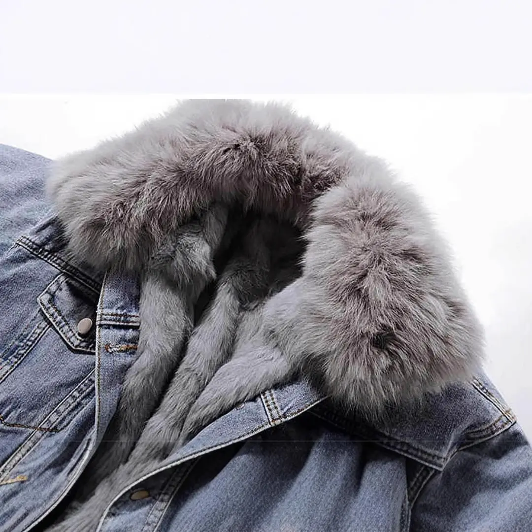 Autumn WinterThick Warm Denim Outerwear Spring Hooded  Coats Girls Jeans Pockets Single Breasted Jacket Casual Overcoat Jackets