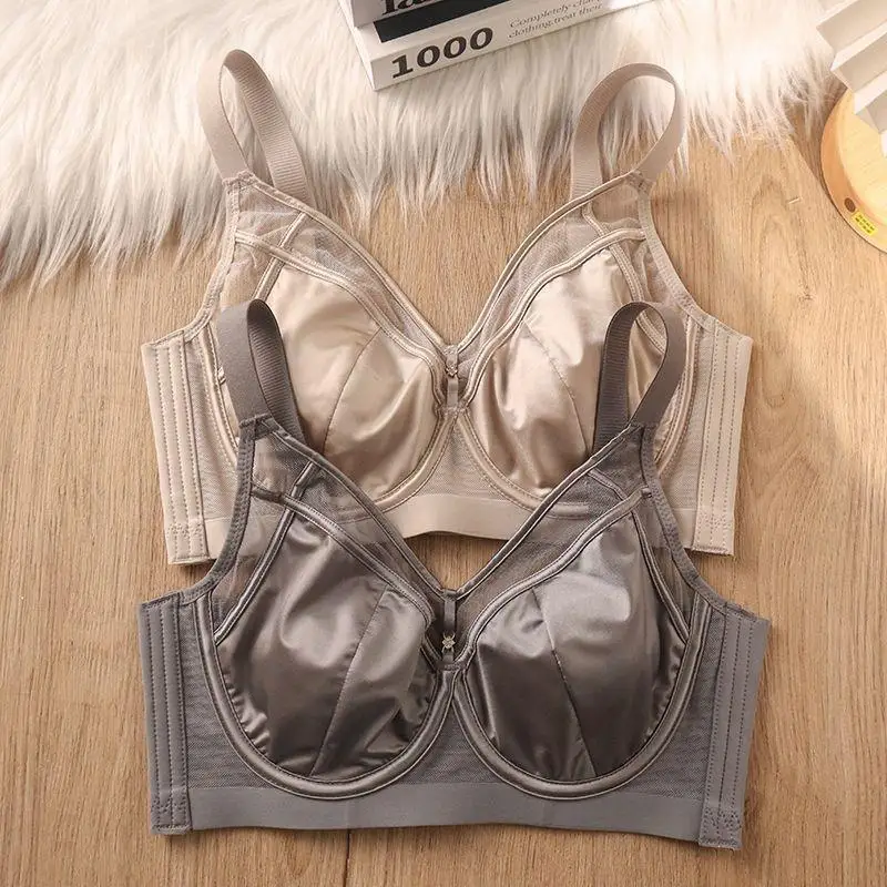 

34-42BCD Ультратонкое нижнее белье из шелка шелковицы, женский мягкий регулируемый бюстгальтер на косточках 78
