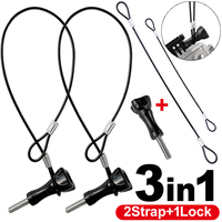 30CM/60CM Camera Safety Lanyard Ropes Anti-Drop Stainless Steel Tether Wire Rope for GoPro Hero/Insta360/DJI/SJCAM Accessories
