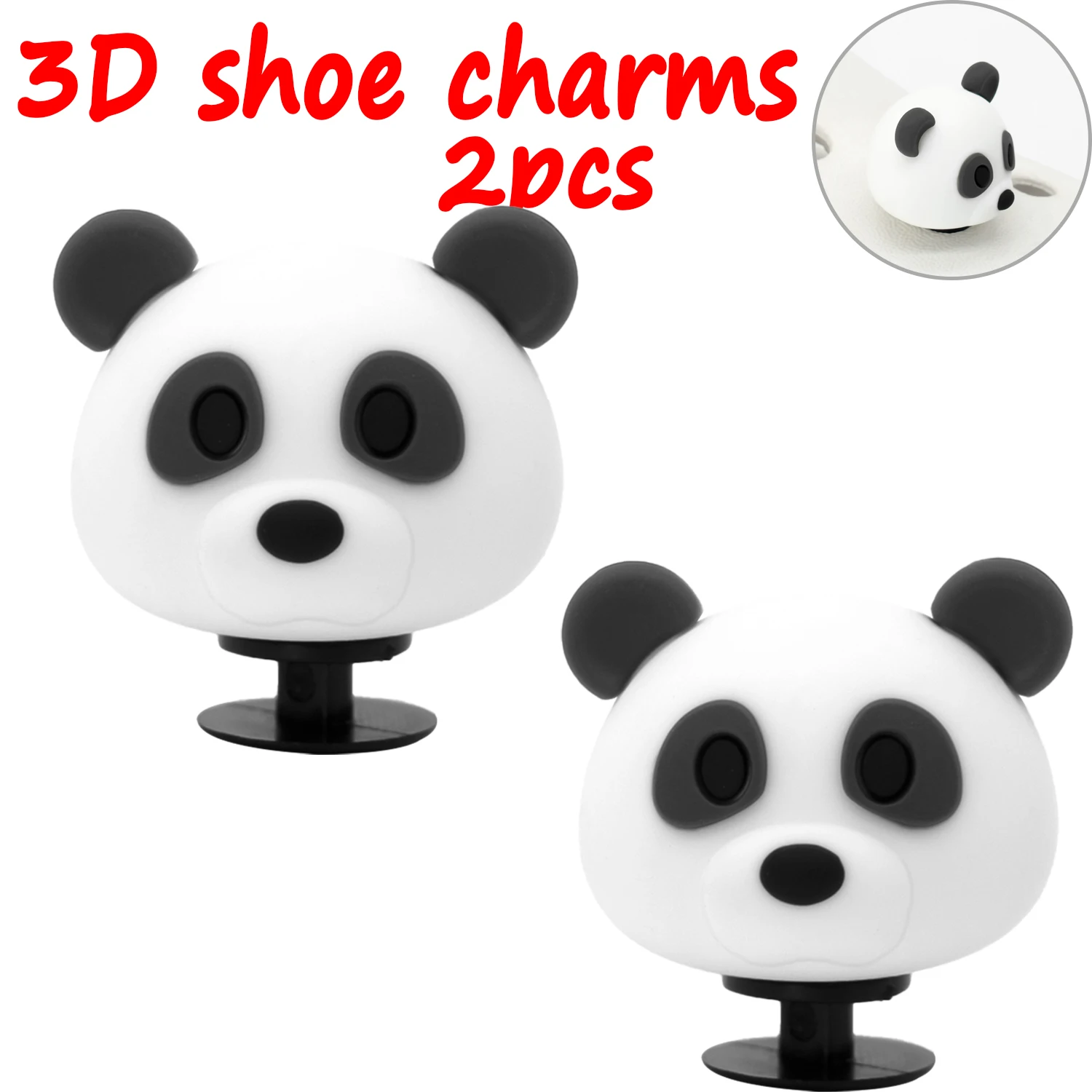 2 Stück 3D niedliche Tier-Schuhanhänger, Ente, Biene, Dinosaurier, Hund, Schuhdekorationen, Panda, Kuh, Anstecknadeln für Mädchen, Jungen, Kinder, Geschenke, Clog-Schnalle – Detail 22