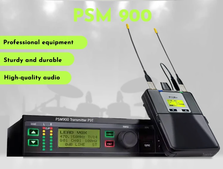 PSM900 In-Ear-Überwachungssystem P9T Sender P10R Empfänger Bühnenaufzeichnung Studio Stereo Wireless Monitoring System542-578MHz – Detail 2