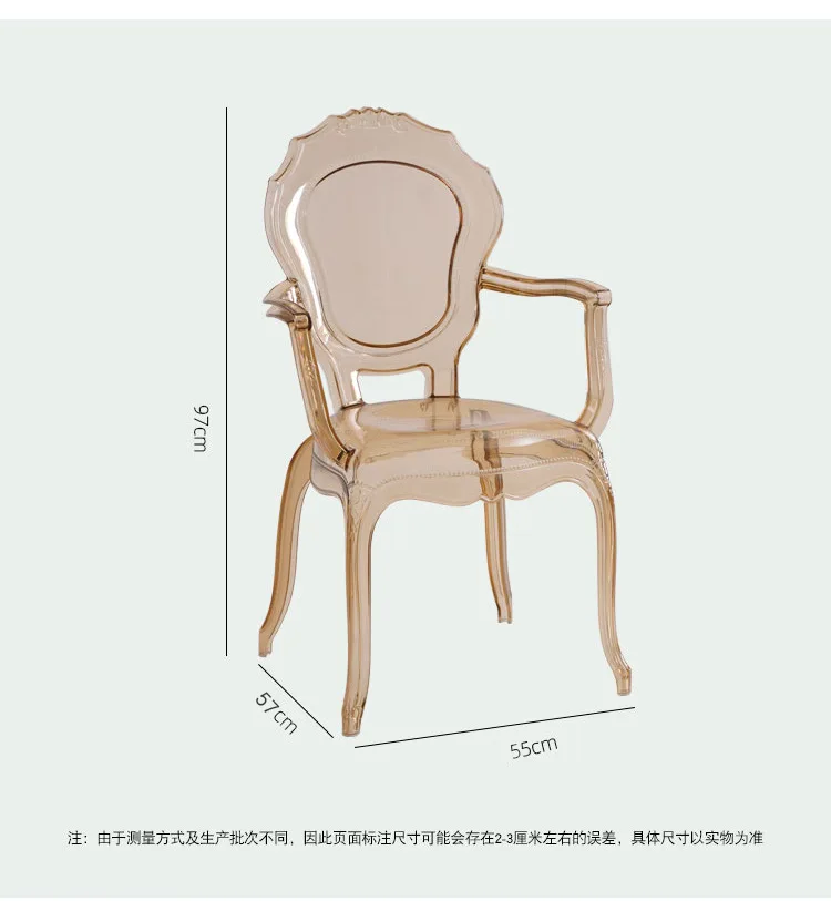 Kursi Makan Keluarga Sandaran Transparan Nordik, Kursi Rias Akrilik Selebriti Internet Minimalis Kristal