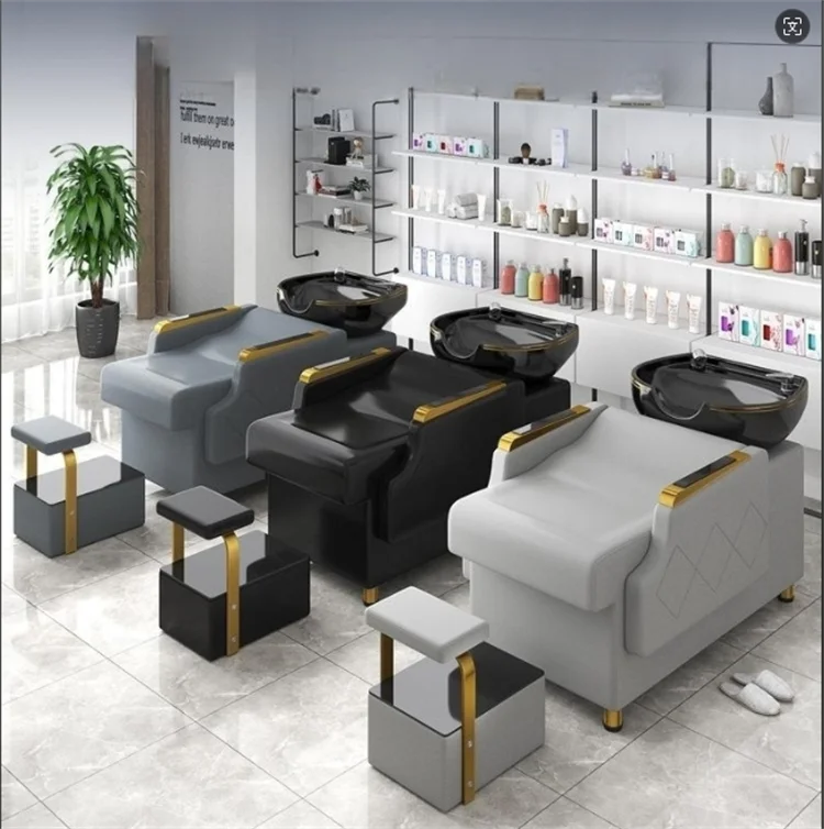 Salon Furniture Lay Down Hair Washing Chair Hair Spa Hairdressing Shampoo Chair Bed With Basin