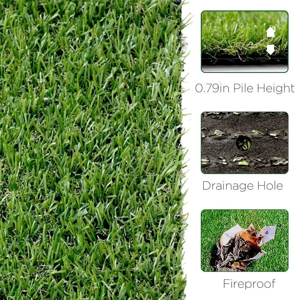 GL Artificial Grass Turf Customized Sizes, Artificial Lawn for Dogs, 20MM Thick Faux Grass, Synthetic Outdoor Indoor Rug Area