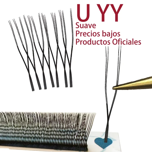Imagen 2 del producto Tbestt forma de U 4D 5D W pestañas de extensión C/D Curl YY pestañas prefabricadas pestañas naturales suaves 6DW pestañas postizas tenues