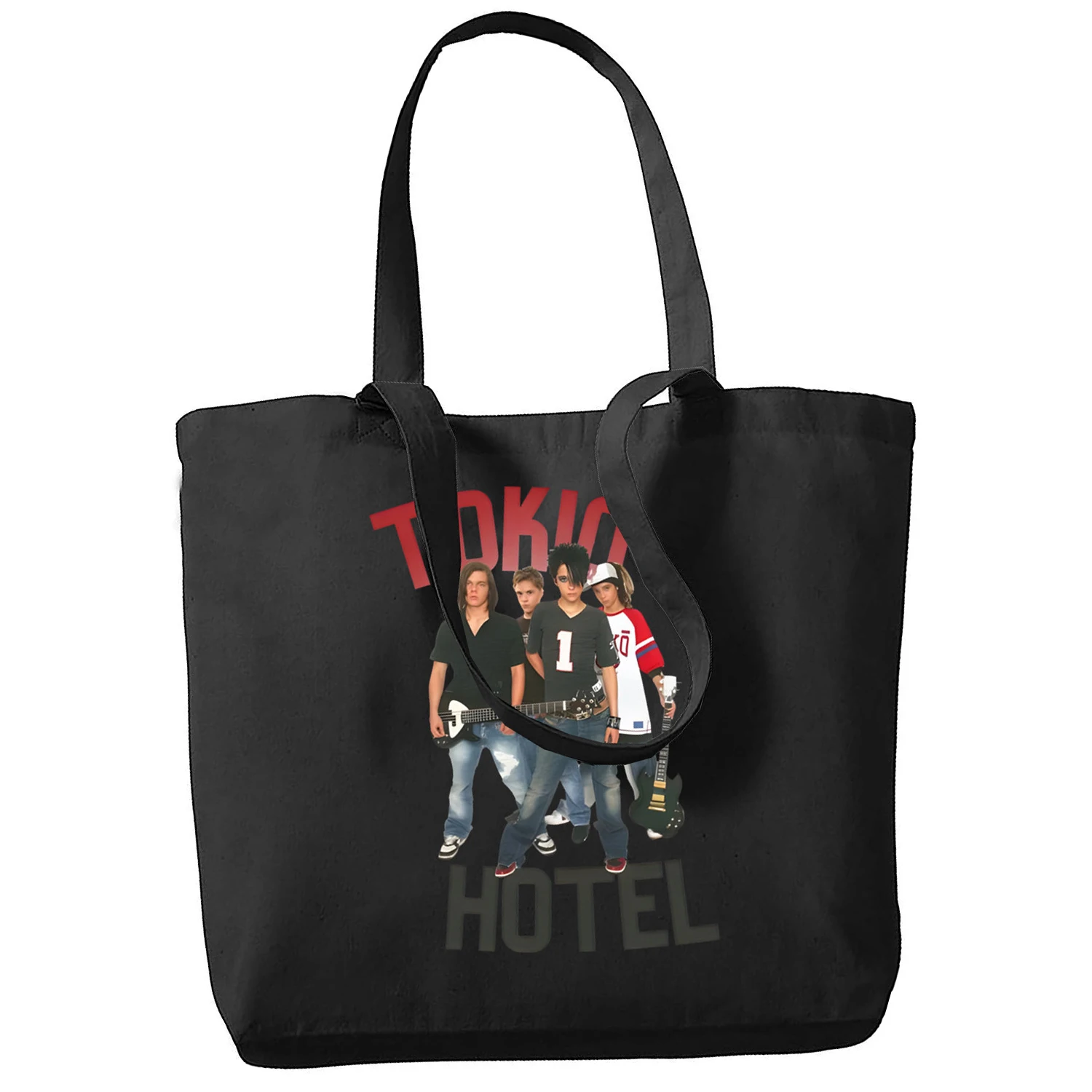 Tokio Hotel Group Rock Music Y2K Aesthetic Print Reusable Shopping Bag Women Canvas Tote Bags Printing Eco Bag Shoulder Bags