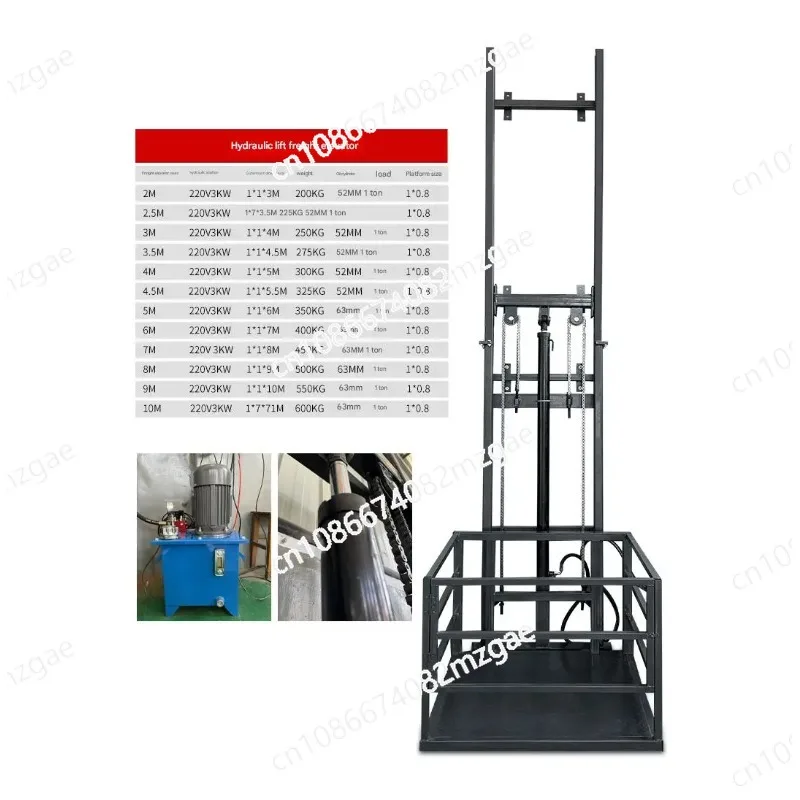 Residential Home Lift Small Elevator 500KG 800KG Hydraulic Electric Compact Low Noise Safe Durable 2-12M Height Adjustment