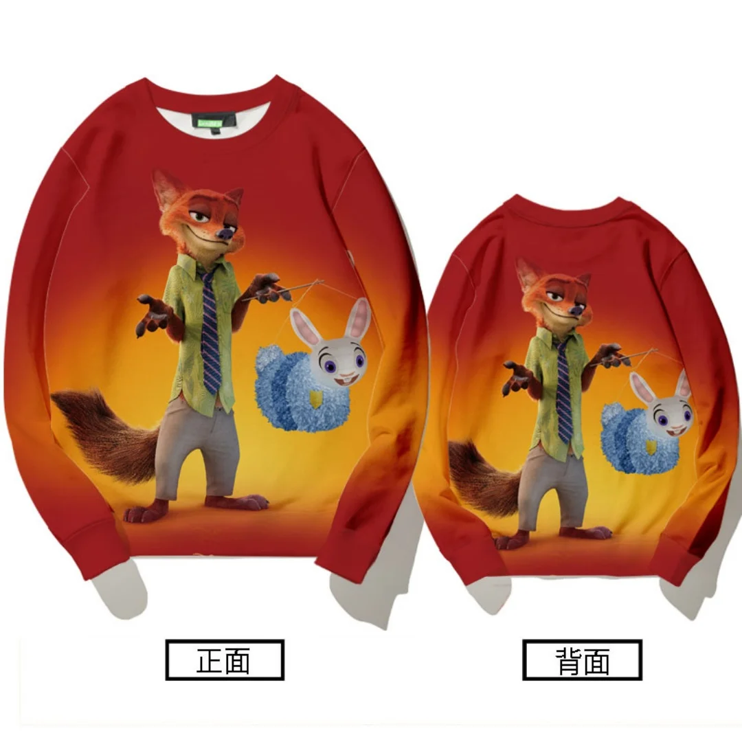 Толстовка с рисунком Зверополис Диснея, 3D принт, осенние модные толстовки для отдыха, детские толстовки Y2K, мужские и женские толстовки