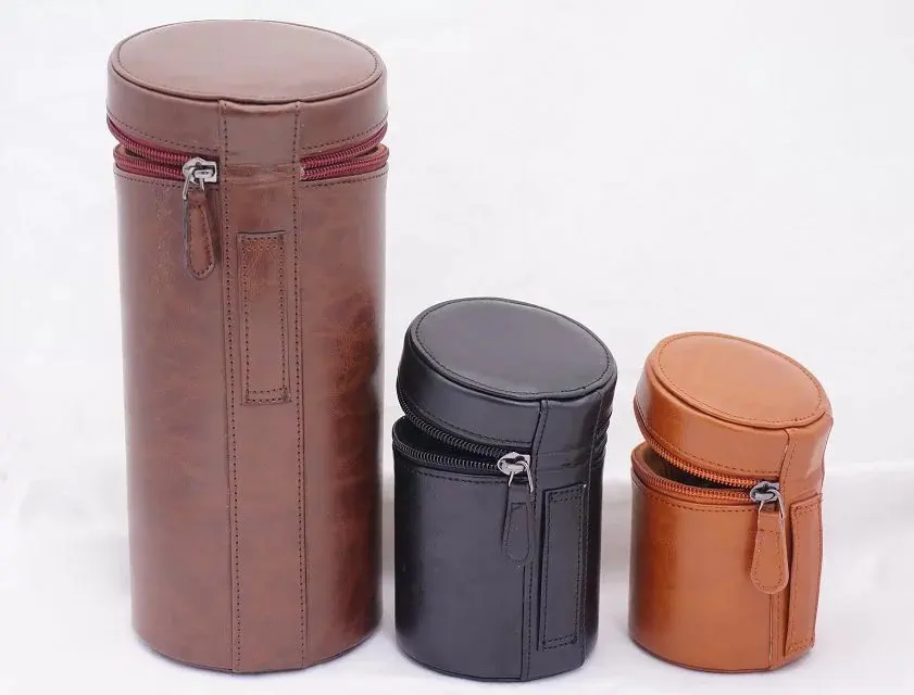 Fashion DSLR Camera Lens Bag Case PU Bag for Canon Nikon Sony Pentax Fujifilm Tamron Sigma Leica Olympus Pentacon Lens