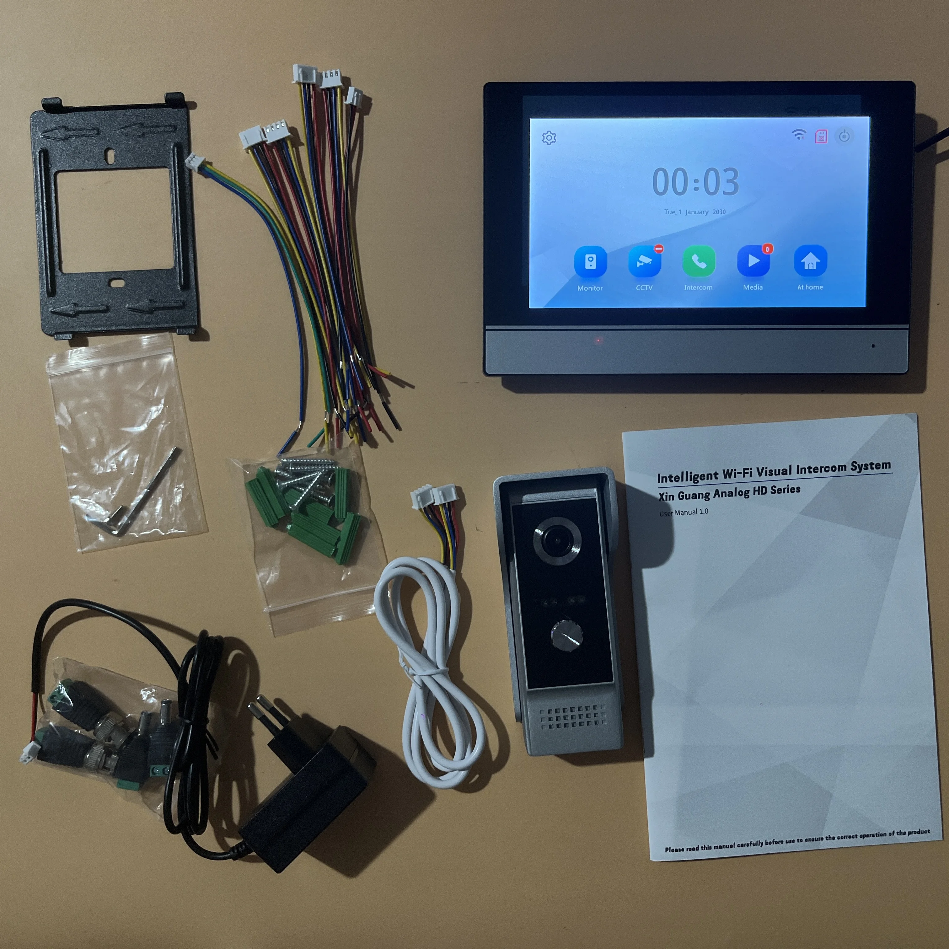 4 Wires Tuya Wifi Video Intercom System 1080P Smart Home Video Doorphone 7