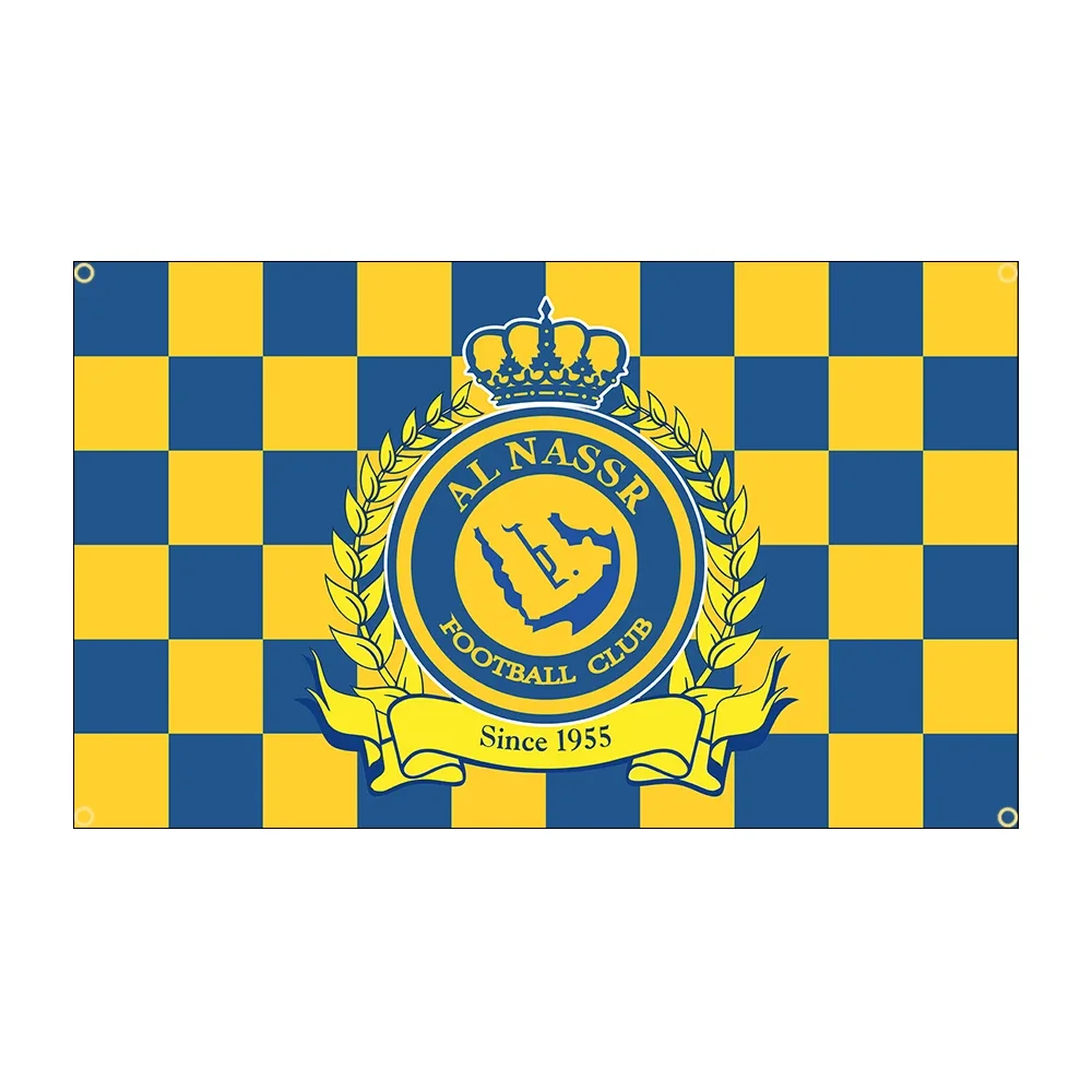 FLAGDOM 90X150CM 3X5Ft Saudi Arabia Riyadh City Football Competition Flag Polyester Printed Football Logo Banner For Decor