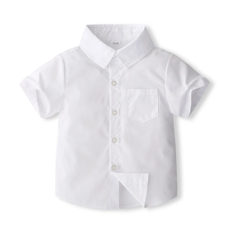 SUNSIOM Toddler Boy 2 pezzi Gentleman Outfit camicia a maniche corte in tinta unita con pantaloncini sospesi Set di vestiti estivi