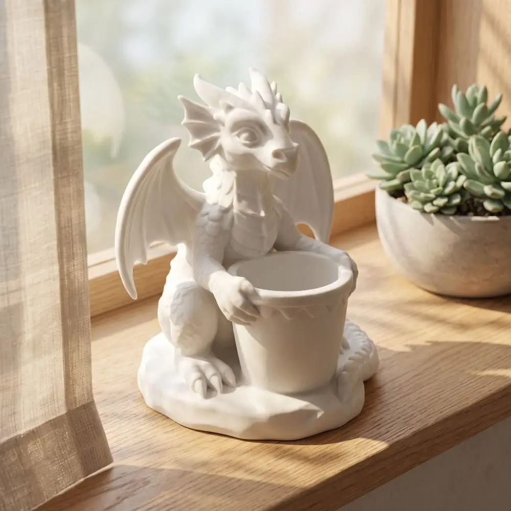 Funny Gothic Style Dragon Planter Pot Home Decoration Mini Storage Box Dragon Statue 3D Printed Desktop Ornaments Table