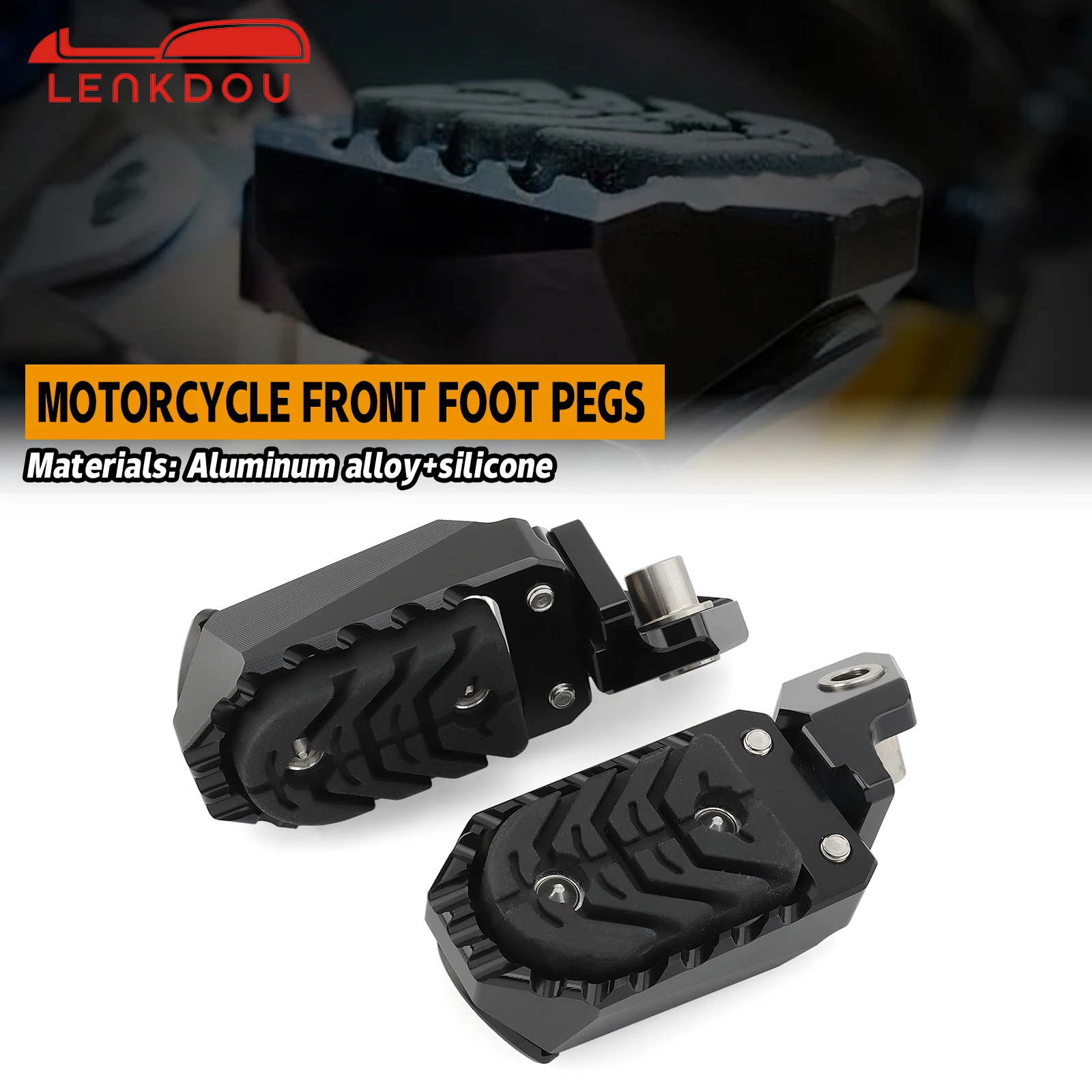 

Motorcycle Black Front Foot Pegs Adjustable Footrest Pedals Footpegs For BMW R1200GS R1250GS R 1200 GS ADV R 1250 GS Adventure