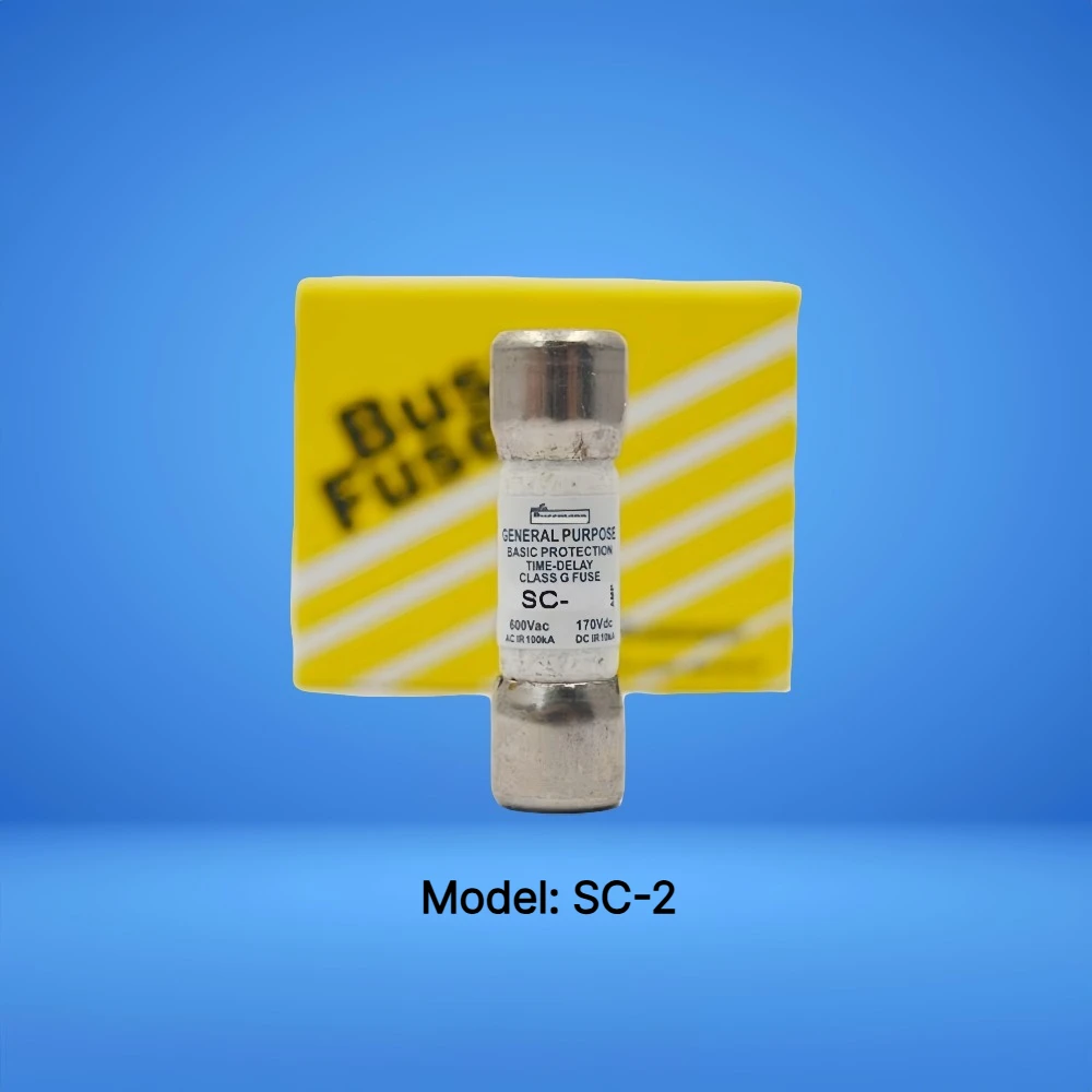 【10-Pack】SC-2 Time Delay Class G Fuse 2A 600VAC Current Limiting Industrial Fuse SC2