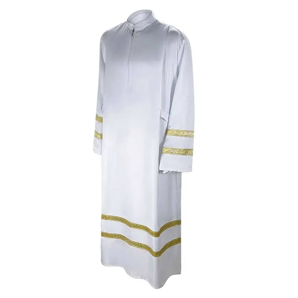 Średniowieczny pastor Cosplay Fantasy biała szata z długimi rękawami kobiety mężczyźni dorosły Halloween karnawał przebranie na imprezę odgrywanie ról ubrania