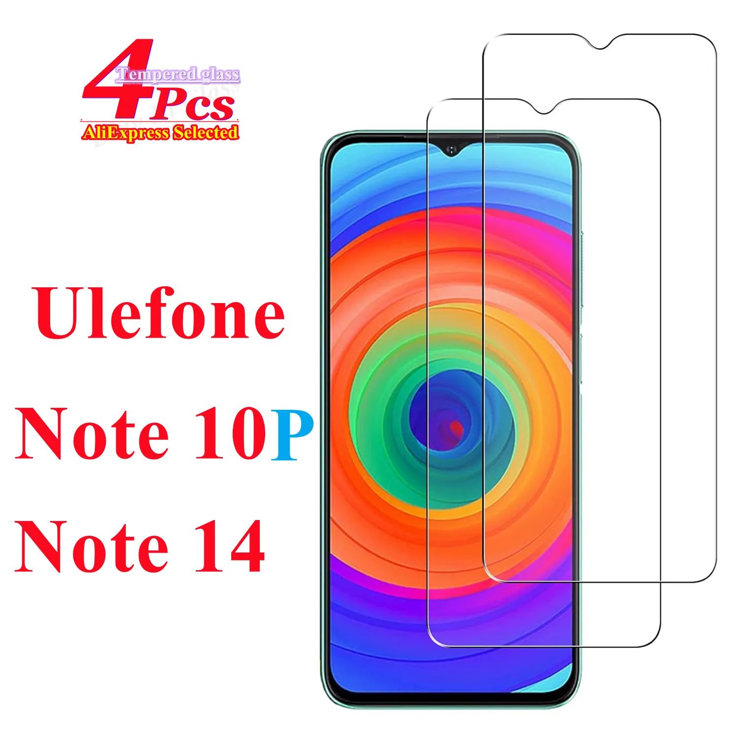 

For Ulefone Note 14 For Ulefone Note 10P Shatterproof Tempered Glass Screen Protector Glass Film 2/4Pcs