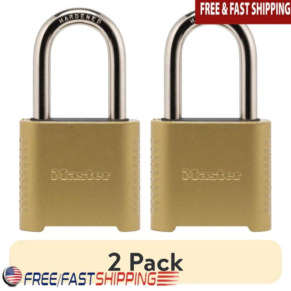 

2 Pack 51mm Outdoor Combination Padlock Heavy Duty Zinc Body Weather Resistant Security Lock Customizable 4 Digit Code