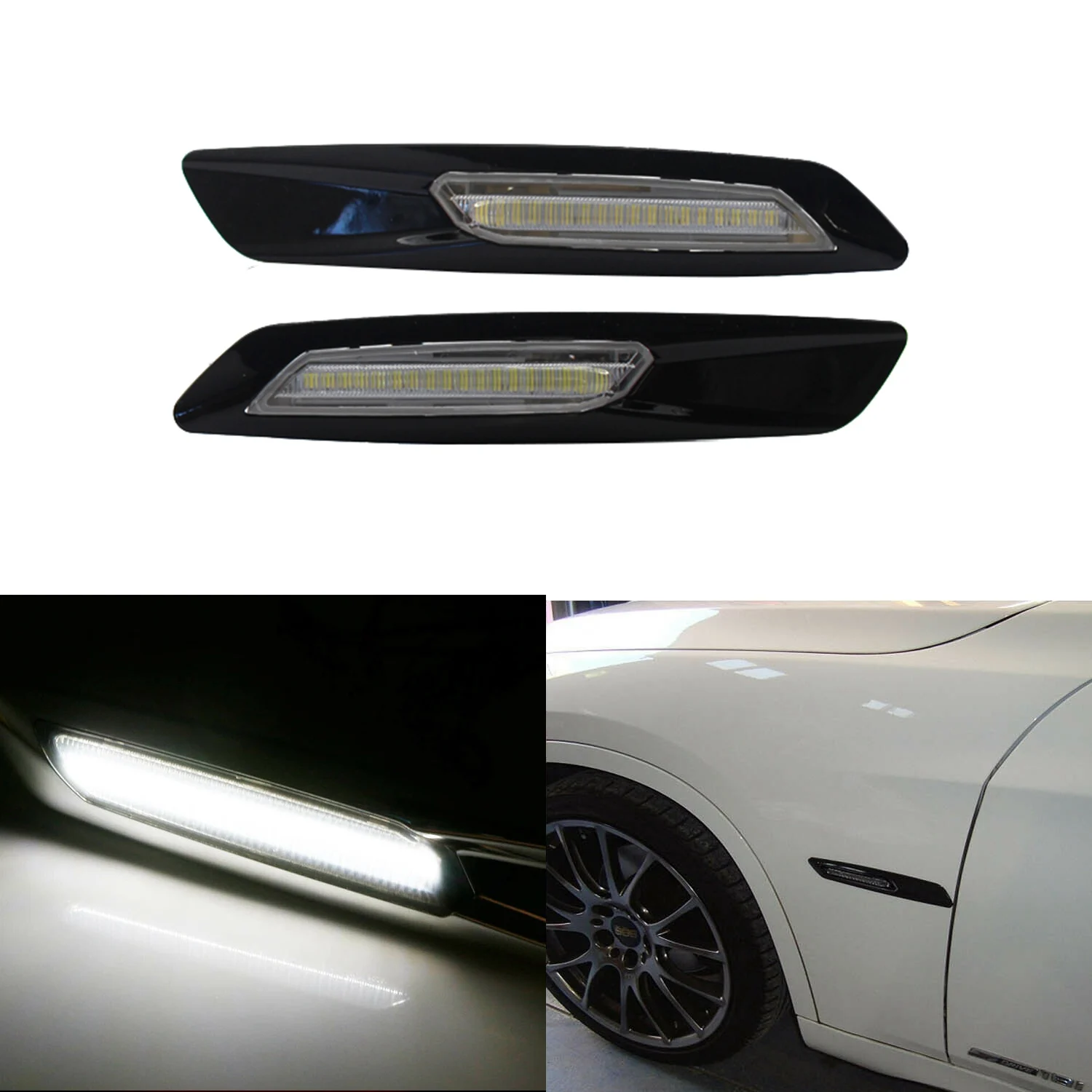 2 PièCes SéRies Blanc LED Marqueur LatéRal Clignotant LumièRe pour BMW 1 3 5 SéRie E81 E82 E87 E88 E90 E91 E92 E93 E60 E61,