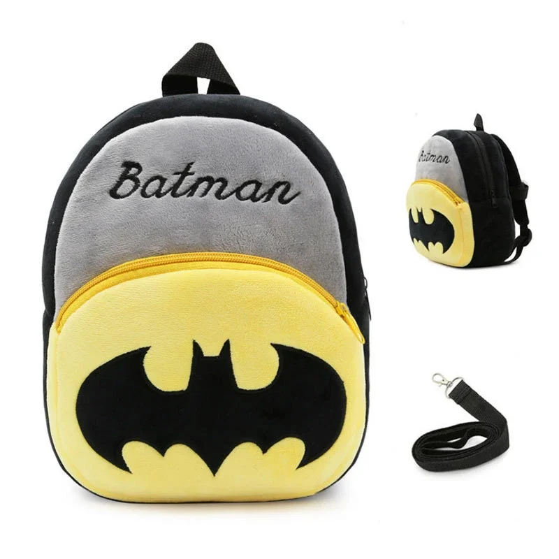 DC Justice League Anime Figure Batman Superman Kindergarten Children's School Bag Backpack Plush Kawaii Birthday Gifts