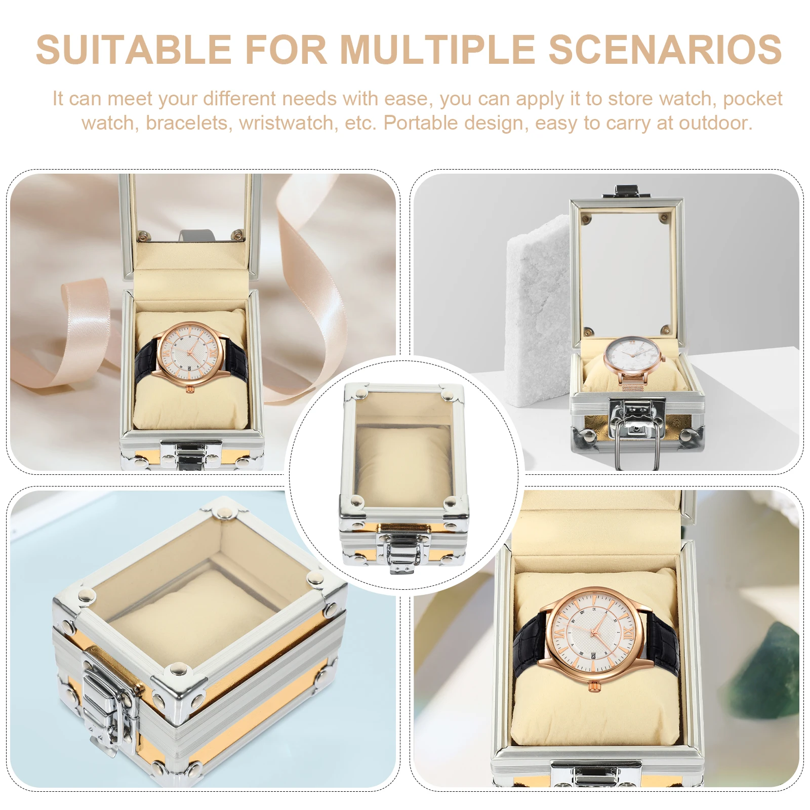 

*7*5cm Cover Storage for Travel Stainless Gift Case Steel Watch Watch Storage Organizer Case Gift Idea