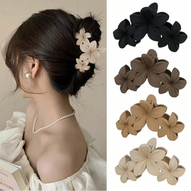 

1pc Black, White, Khaki, Brown Large 11cm/4.33in Lightweight Plastic Hair Clips - Fashionable, High-End, Elegant, Simple