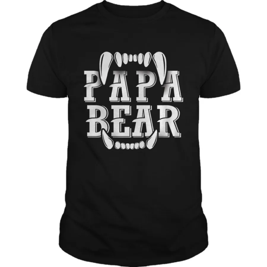 Funny Papa Bear T-Shirt Unique Design Roaring Bear Summer Cotton Short Sleeve O-Neck Men's T Shirt  Father's Day Gift New S-3XL