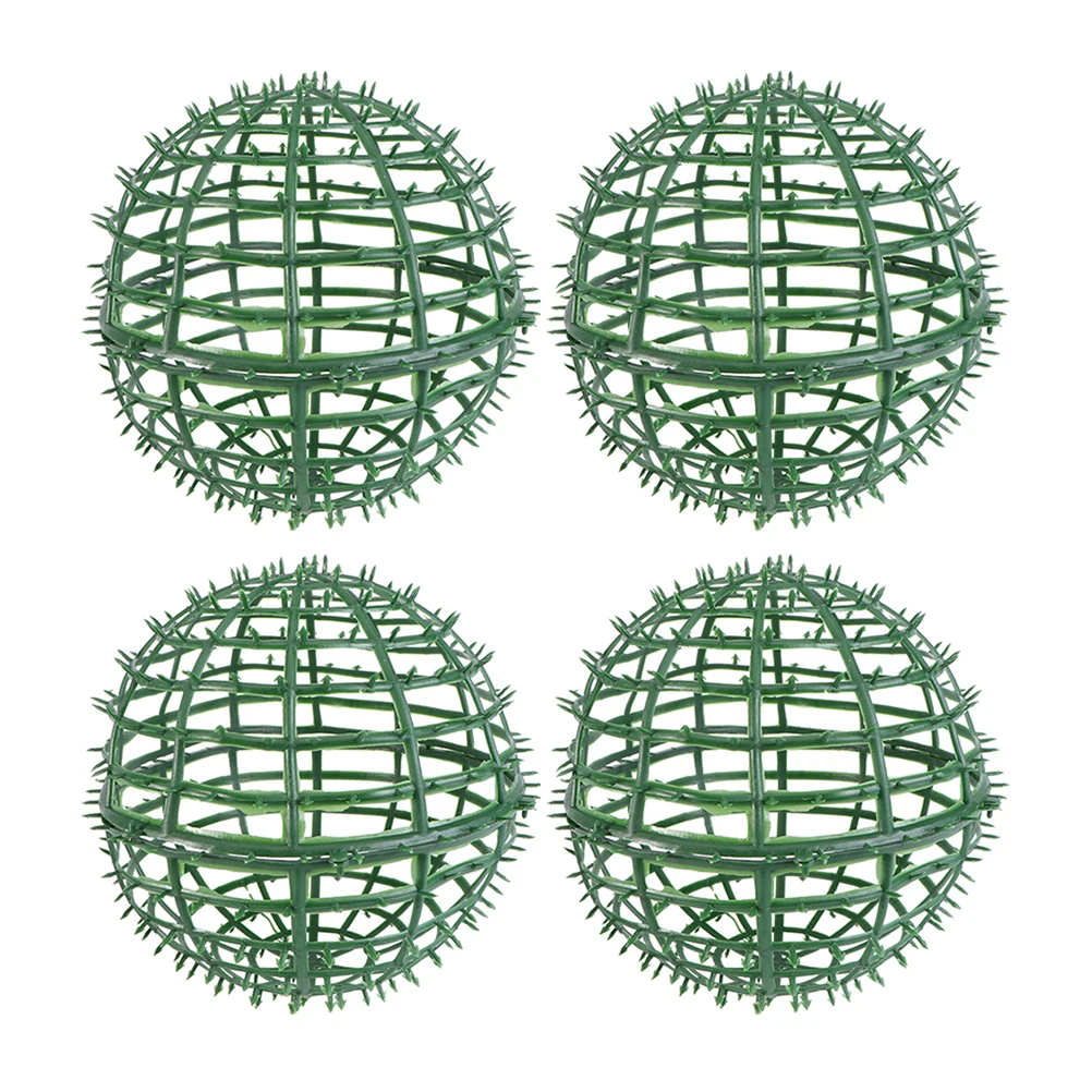 4 قطعة كرة زهرية رف البلاستيك تشكيلة زهور الرف Diy بها بنفسك باقة أصحاب خشب البقس الكرة دعم قفص حفل زفاف حديقة ديكور #6