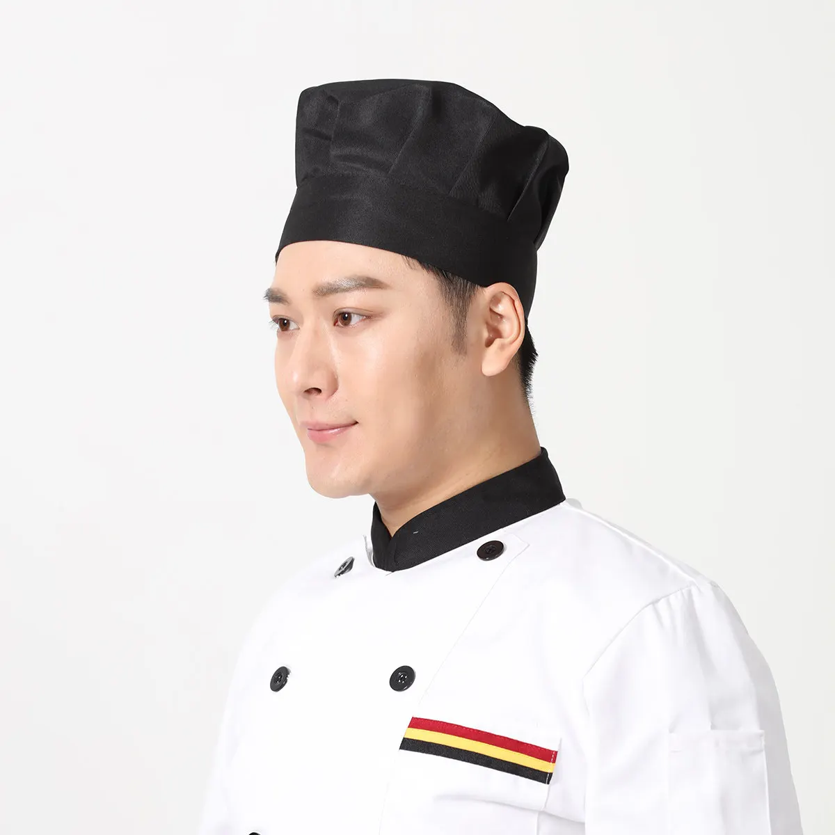 Chapeau de chef en forme de champignon, réglable pour différentes circonférences de tête, tissu doux et respectueux de la peau, idéal pour la cuisine et la pâtisserie, 1 pièce