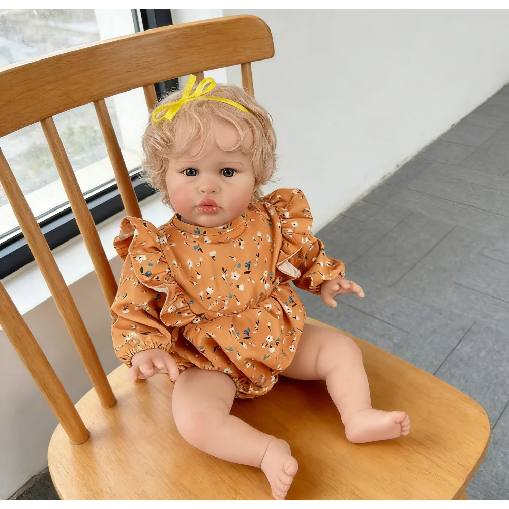 

23-дюймовая готовая раскрашенная кукла-реборн, популярная девочка Элли, ручная работа, 3D-кукла, реалистичная кукла-младенец с видимыми венами