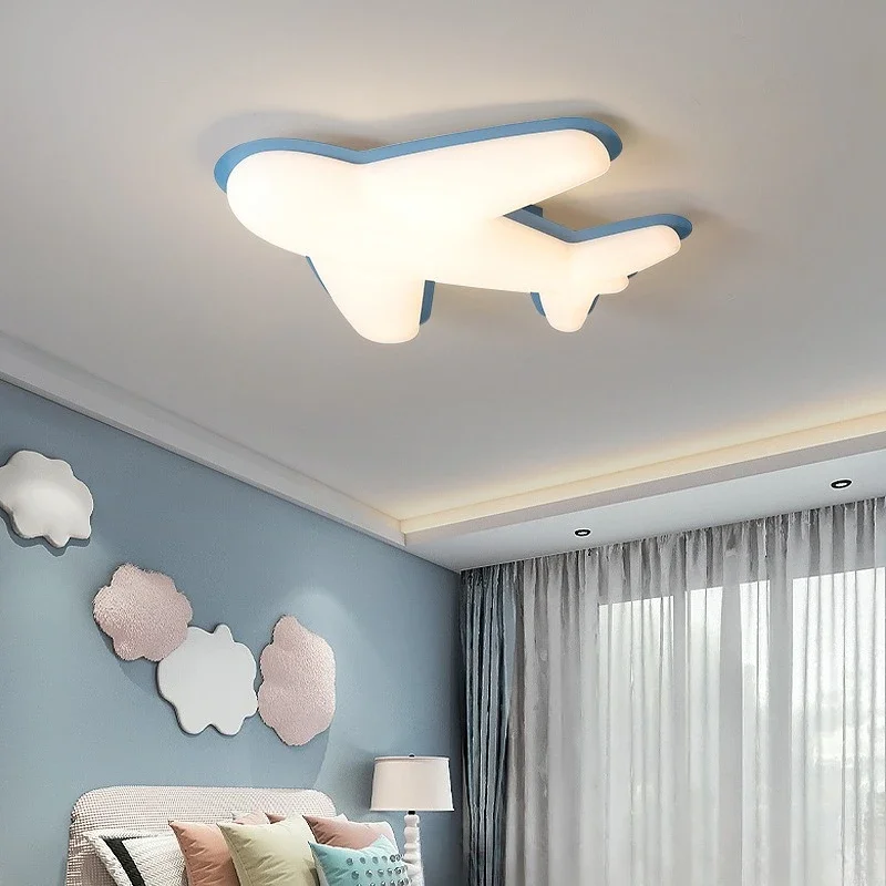 

Aircraft light children's room boy bedroom room led ceiling light eye protection blue creative master bedroom light 2022 new
