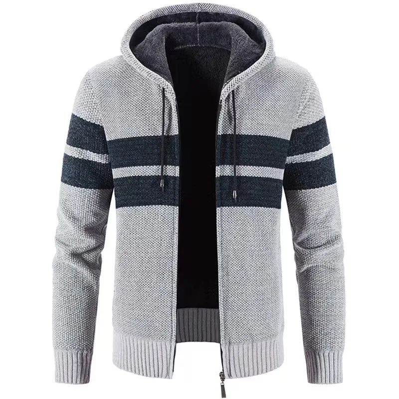 

Manufacturer Wholesale High-quality Autumn and Winter Men's Knitted Hooded Sweater Thick Casual Long Sleeved Jacket