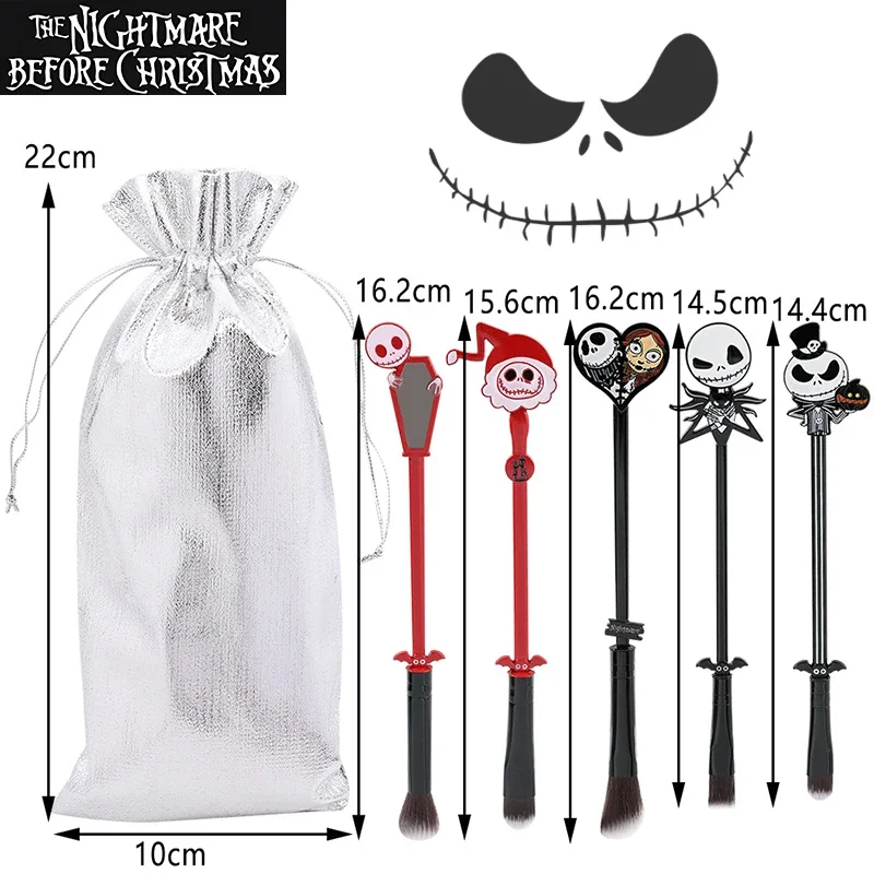 

The Nightmare Before Christmas Sally Jack Makeup Brushes Cute Designed Soft Pink Cosmetic Brush Set Tools Girls Girlfriend Gifts